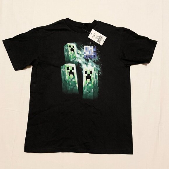 Minecraft Three Creeper Moon Kids Boys Size Medium Tshirt Game Shirt - Picture 1 of 16